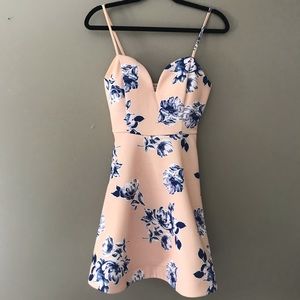 Light pink floral occasion dress